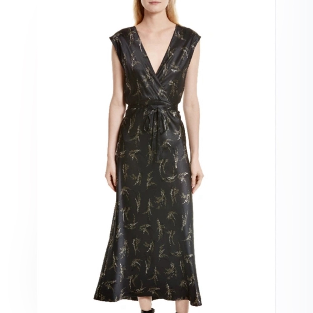 Vince Black Silk Slip Midi Dress - Picture 2 of 15